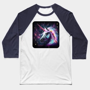 Cool Glittery Space Unicorn Baseball T-Shirt